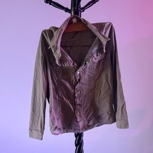 Stylish western Button-Up Shirt - olive
